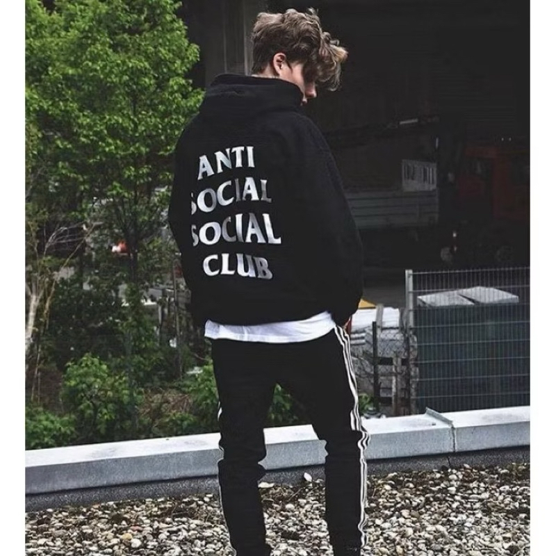 Sale🔥🔥Used in good condition Anti Social Social Club black hoodie เสื้อฮู้ดทรงสวย