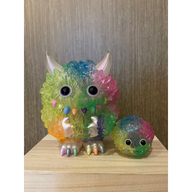 INSTINCTOY MONSTER FLUFFY & FLUFFY "Clear Rainbow" Set