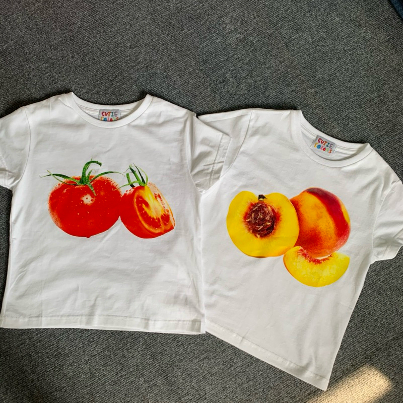 Cutie.colors Tomatoes and Peach Baby Tee เสื้อเบบี้ทีสกรีนลาย