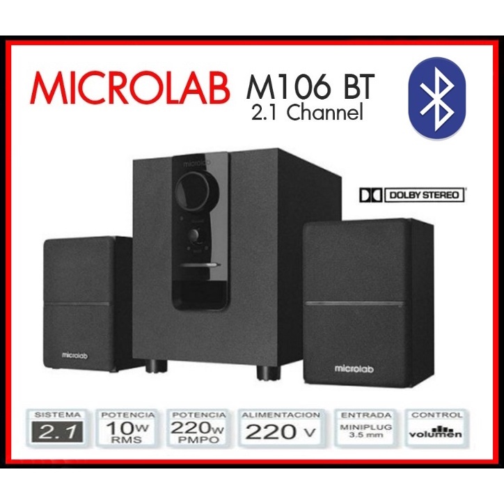 [จัดส่งจากกรุงเทพ]Microlab M106BT ลำโพง 2.1Ch มีบลูทูธอยู่ในตัว *ของแท้ มีประกันให้ 1 ปี!!!