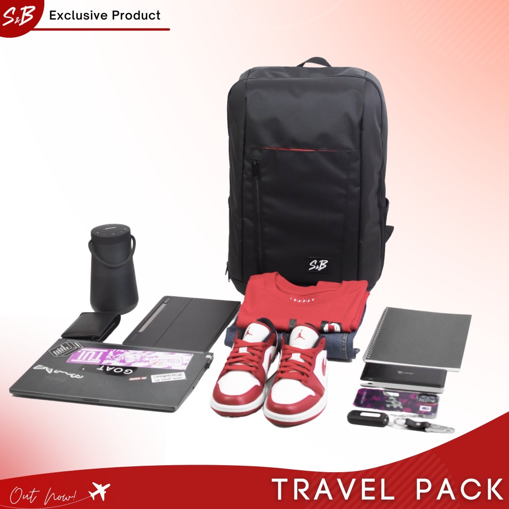 กระเป๋าเป้สะพายหลังสำหรับท่องเที่ยว ใช้ได้หลากหลาย - S&B Travel Pack 'Black'
