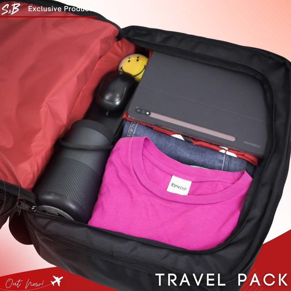 กระเป๋าเป้สะพายหลังสำหรับท่องเที่ยว ใช้ได้หลากหลาย - S&B Travel Pack 'Black'