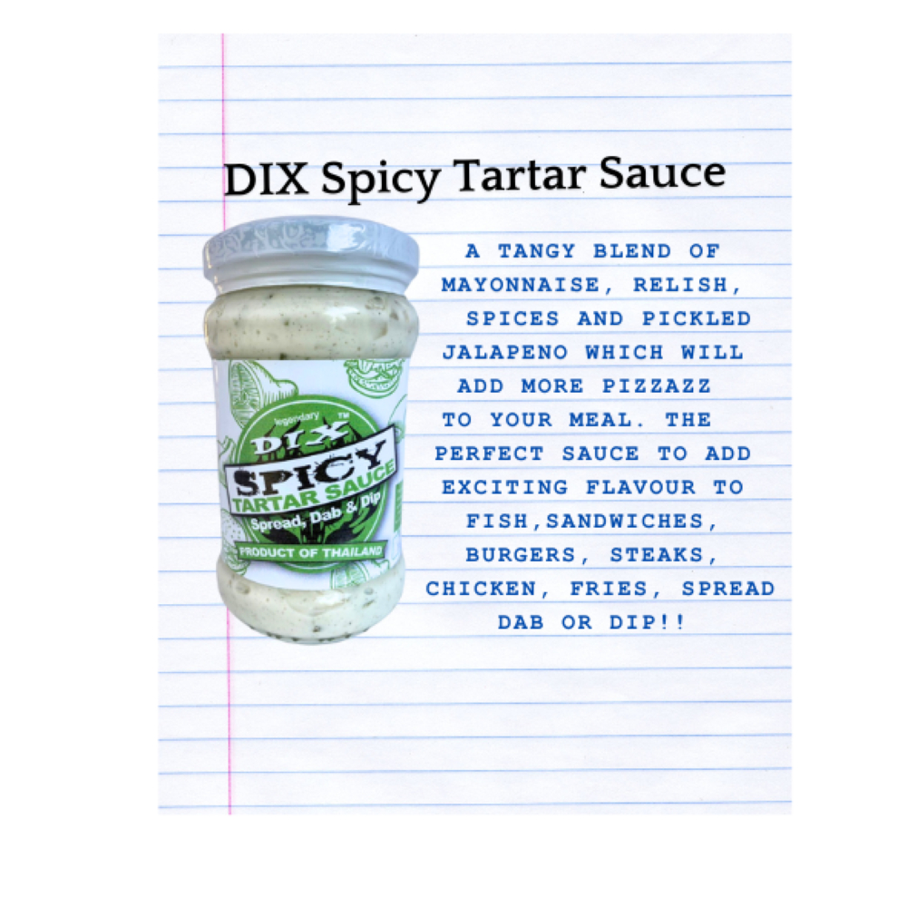DIX TARTAR SPICY Sauce - มีไข่ในมายองเนส - ขวดแก้ว 300 มิลลิลิตร