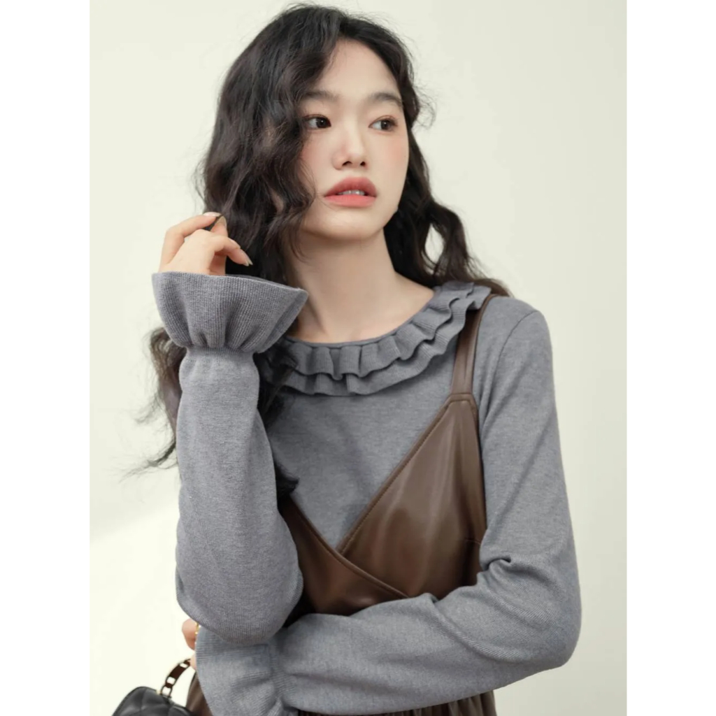 [Preorder] KUOSE : Ruffle Knit Top