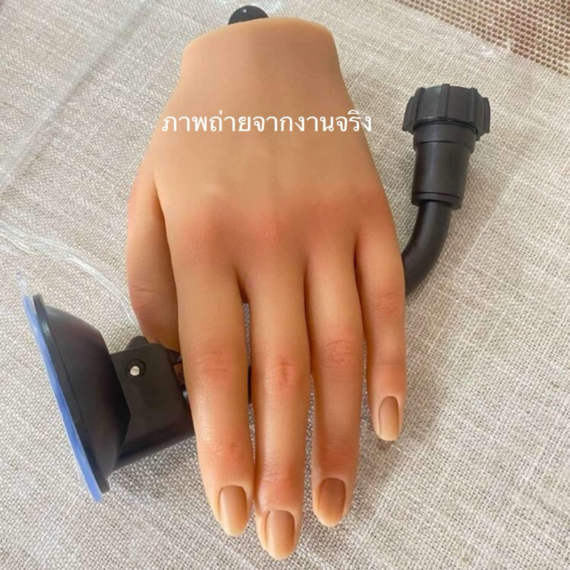 มือปลอม คุณภาพดีเกรดพรีเมี่ยม ฝึกทำเล็บ ผิวเสมือนจริง เนื้อนิ่ม ดัดได้ งอนิ้วได้