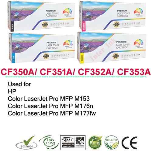 หมึกเทียบเท่า Color LaserJet Pro MFP M153/ M176n/ M177fw (130A) สีดำ/ สีฟ้า/ สีเหลือง/ สีแดง Full Color