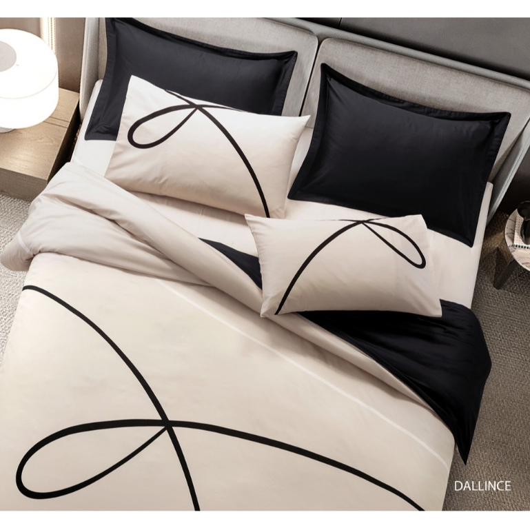 SANTAS ชุดเครื่องนอน ดีไซน์ DALLIANCE 7 ชิ้น ทอ 350 เส้นด้าย COTTON USA เส้นใยฝ้ายบริสุทธิ์ 100%