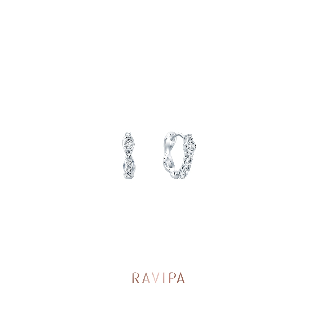 Ravipa | Twine Earrings - ต่างหูเพชร CZ
