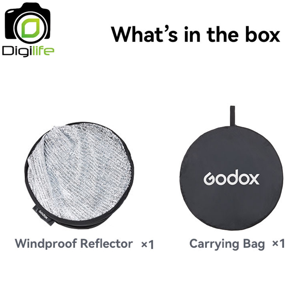 Godox Reflector W-RFT55, W-RFT80, W-RFT130 Windproof Reflector วงกลม 2 in 1 - 55, 80, 130 cm. / Digilife Thailand