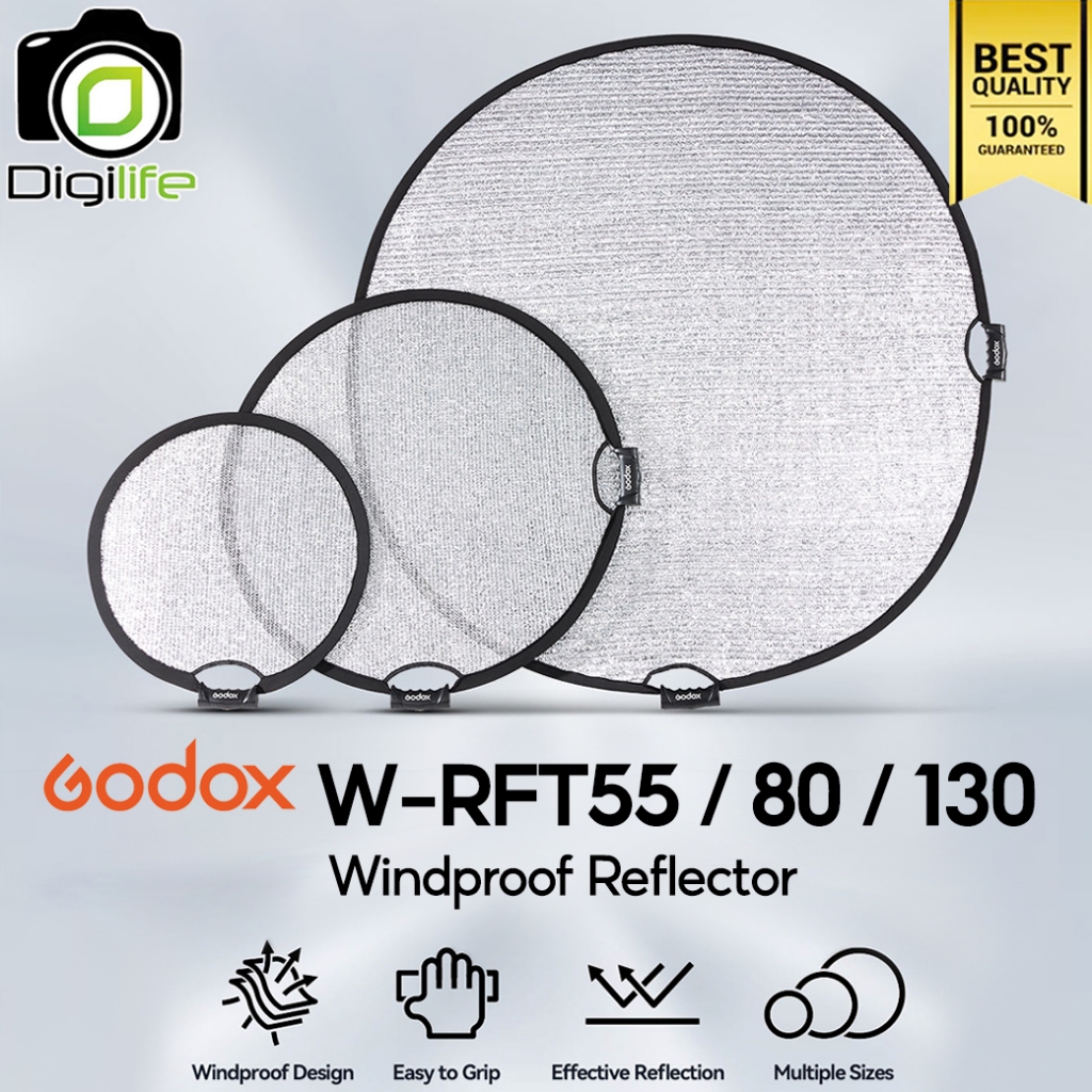 Godox Reflector W-RFT55, W-RFT80, W-RFT130 Windproof Reflector วงกลม 2 in 1 - 55, 80, 130 cm. / Digilife Thailand