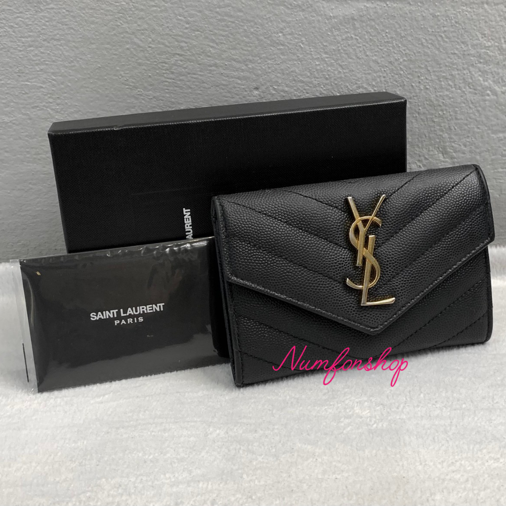 YSL Portefeuille Femme Wallet Black GHW ปี2018 มือสองสภาพใช้งาน80%