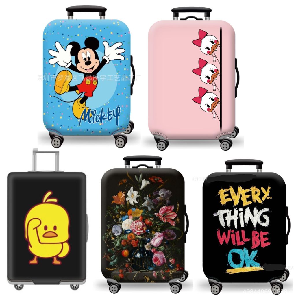 พร้อมส่งจากไทย สำหรับ 18-32 นิ้ว ผ้าคลุมกระเป๋าเดินทาง ลายมิกกี้ เป็ด ดอกไม้ will be ok