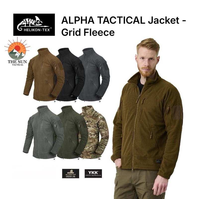 เสื้อแจ็คเก็ต Helikon-Tex รุ่น ALPHA TACTICAL JACKET-GRID FLEECE