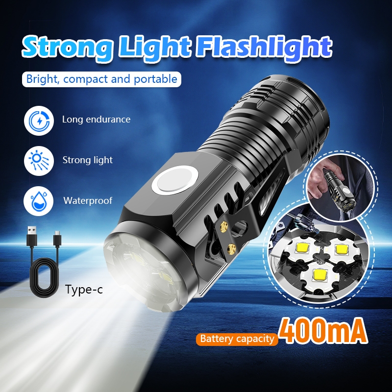 ไฟฉาย กันน้ำ ไฟฉายแรงสูง ชาร์จUSB Led Flashlight  ไฟฉายตั้งแคมป์ แบบพกพา