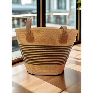 (A162) กระเป๋า งานสาน แฟชั่น ใบใหญ่  สะพายไหล่