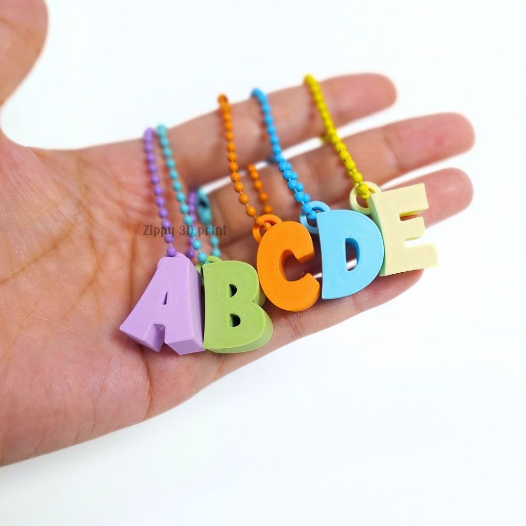 พวงกุญตัวอักษร ตัวเลข 3D ภาษาอังกฤษ ABC จี้ภาษาอังกฤษ