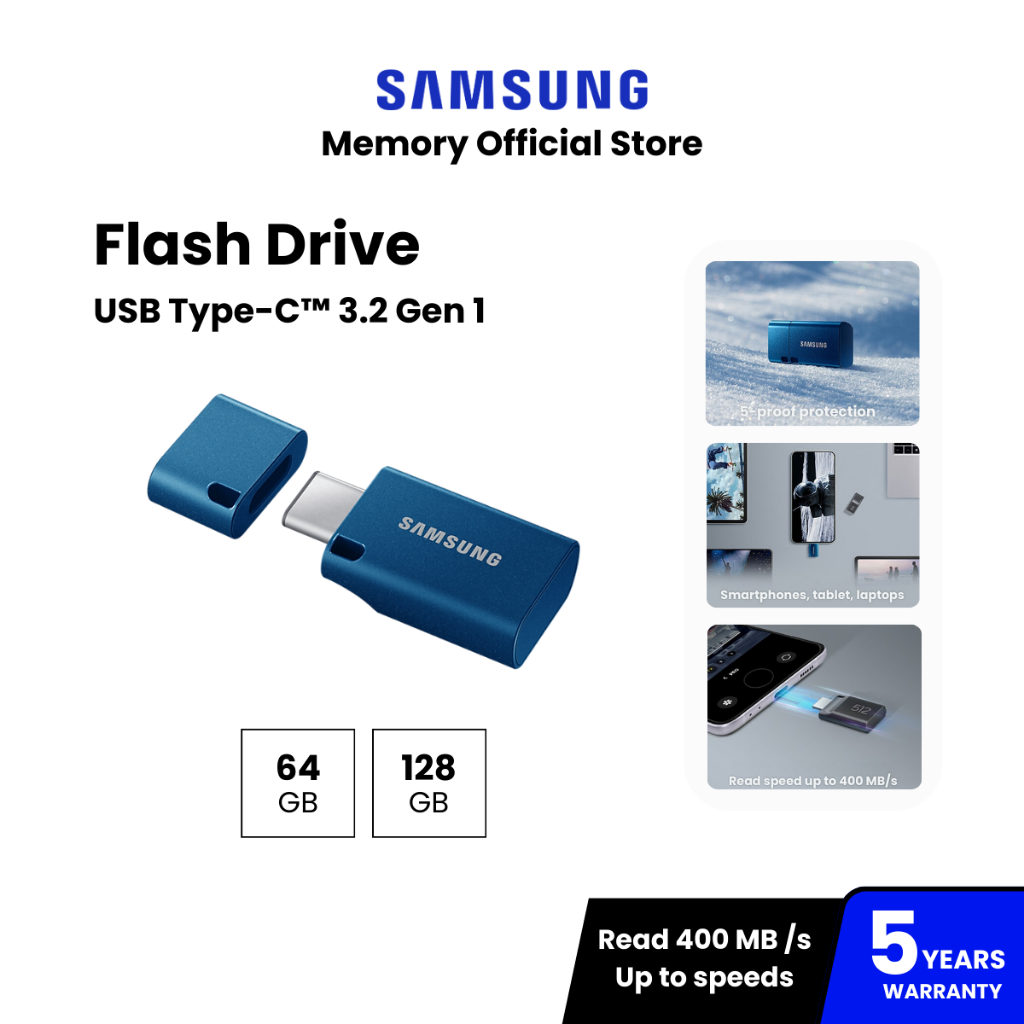 SAMSUNG USB Type-C™ Flash Drive 64GB/ 128GB : 5Y (USB Type-C / MUF-)