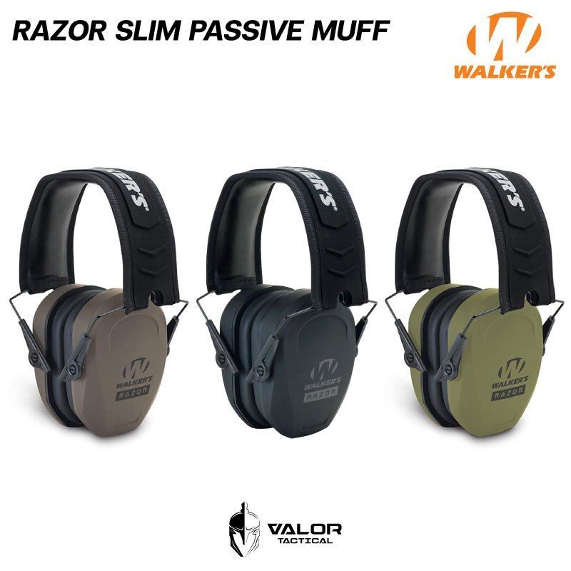 Walker's Razor Slim Passive Muffs หูฟังครอบหู เสียงคมชัด 27DB หูฟัง Headphones ที่ครอบไม่บีบหู