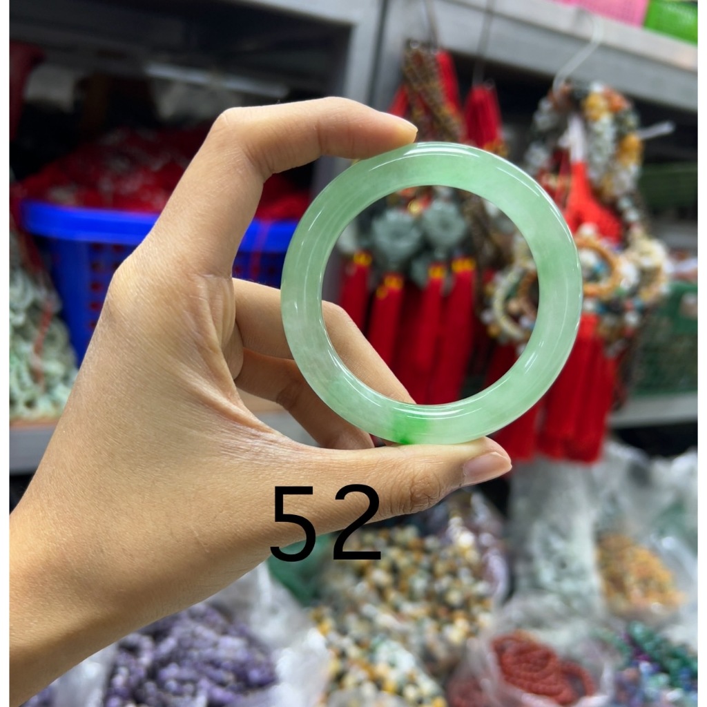 กำไลหยกอาบน้ำ ทรงโดนัท ไซส์ 52-57.5 ชำระล้างพลังงานด้านลบ