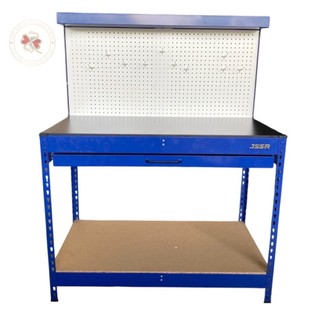 โต๊ะทำงานช่าง แบบมีลิ้นชักและแผงแขวนเครื่องมือ 56x116x150 สีน้ำเงิน