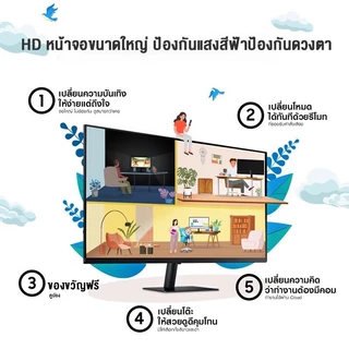 24 นิ้ว 2k จอคอมพิวเตอร์ 165hz จอคอม monitor 27 นิ้ว จอคอมพิวเตอร์ 1K จอโค้ง IPS 1MS เต็มจอไร้ขอบ LED