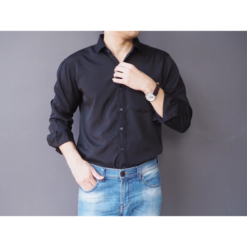 เสื้อเชิ้ต คอปก ผ้าไหมอิตาลี ใส่สบาย ยับยาก ไม่ต้องรีด