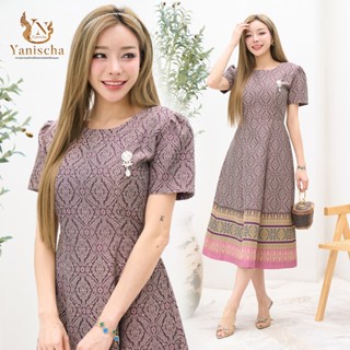 ชุดร้านญาณิศชา ผ้าไทย ชุดเดรส ชุดออกงาน ผ้าฝ้าย ผ้าฝ้ายทอลาย…