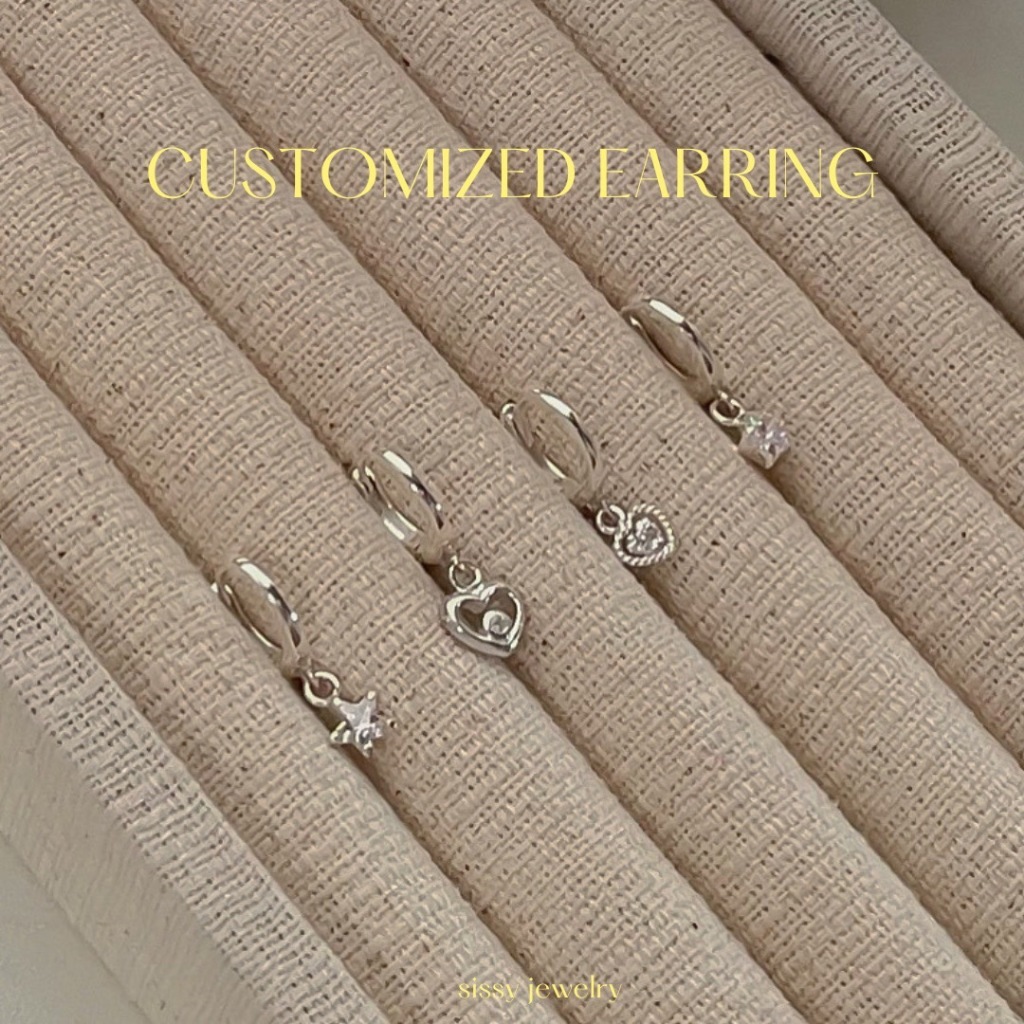 SissyJewelry // ต่างหูเงินแท้ รุ่น Customized earring (เลือกจี้เอง - แจ้งจี้ที่ช่องหมายเหตุ)