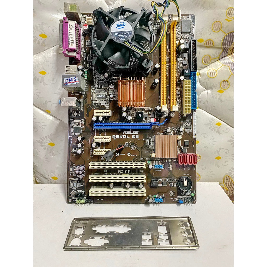 เมนบอร์ด MB Asus P5KPL SE Socket 775 รองรับ RAM DDR2 พร้อม CPU ซิงค์พัดลม