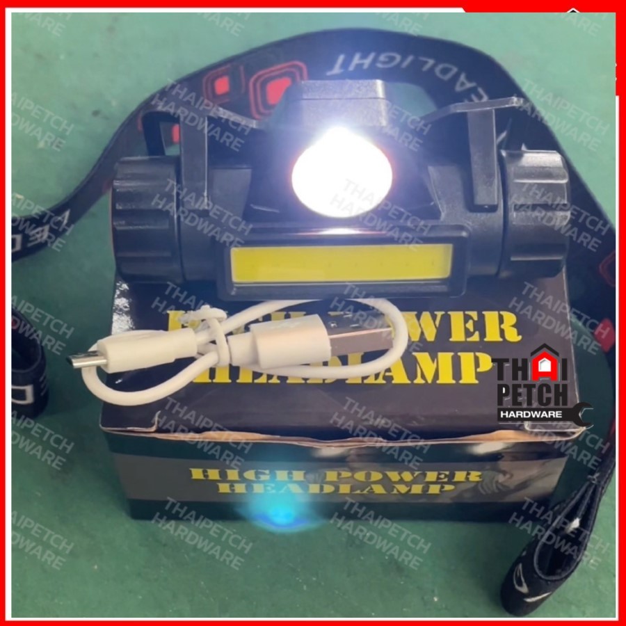 ไฟฉายคาดหัว Headlamp Outdoor ไฟฉายชาร์จไฟ USB CRX 101 rechargeable
