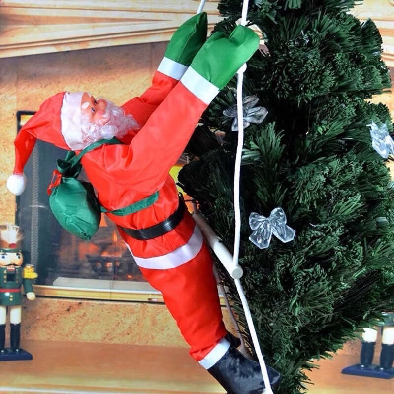 ตุ๊กตาซานตาคลอส ไต่เชือกปีนบันได ตกแต่งคริสมาสต์ christmas sensory play