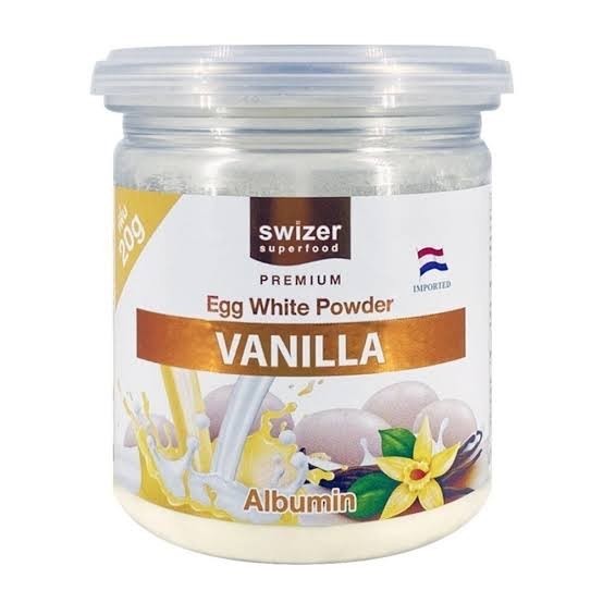 SWIZER โปรตีนไข่ขาวผง กลิ่นวานิลลา Egg White Powder Vanilla 120 g Albumin  โปรตีน ไข่ขาว