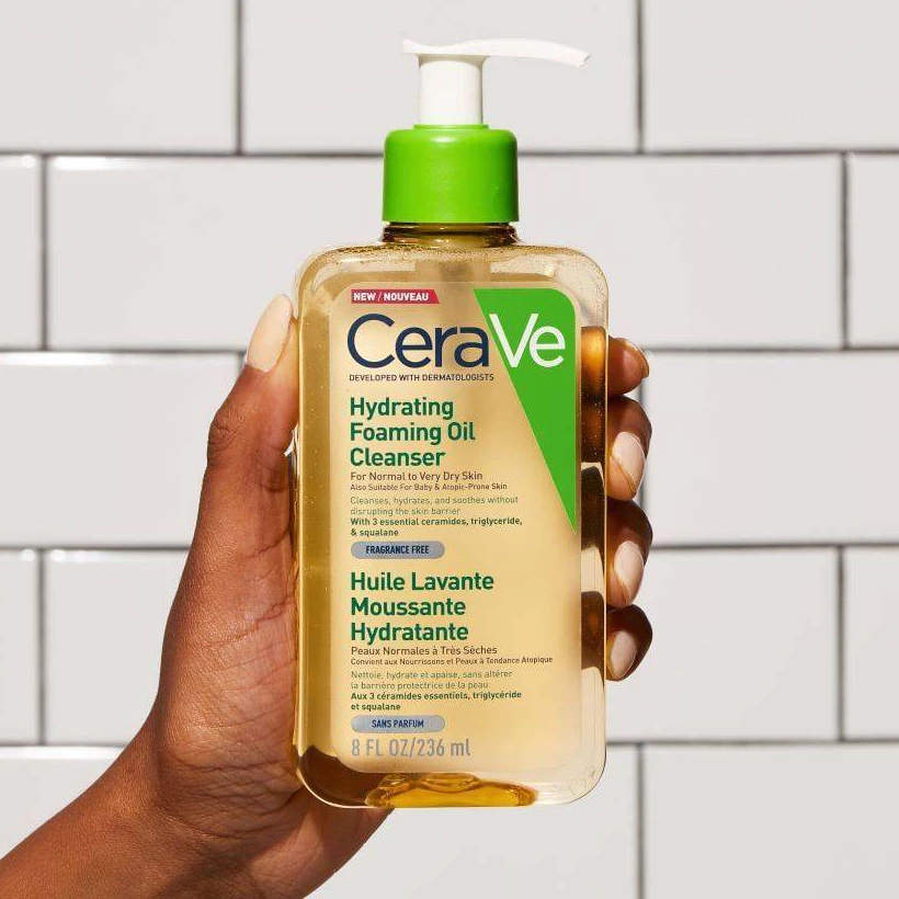 【จัดส่งที่รวดเร็ว】CeraVe Hydrating Foaming Oil Cleanser 236ml