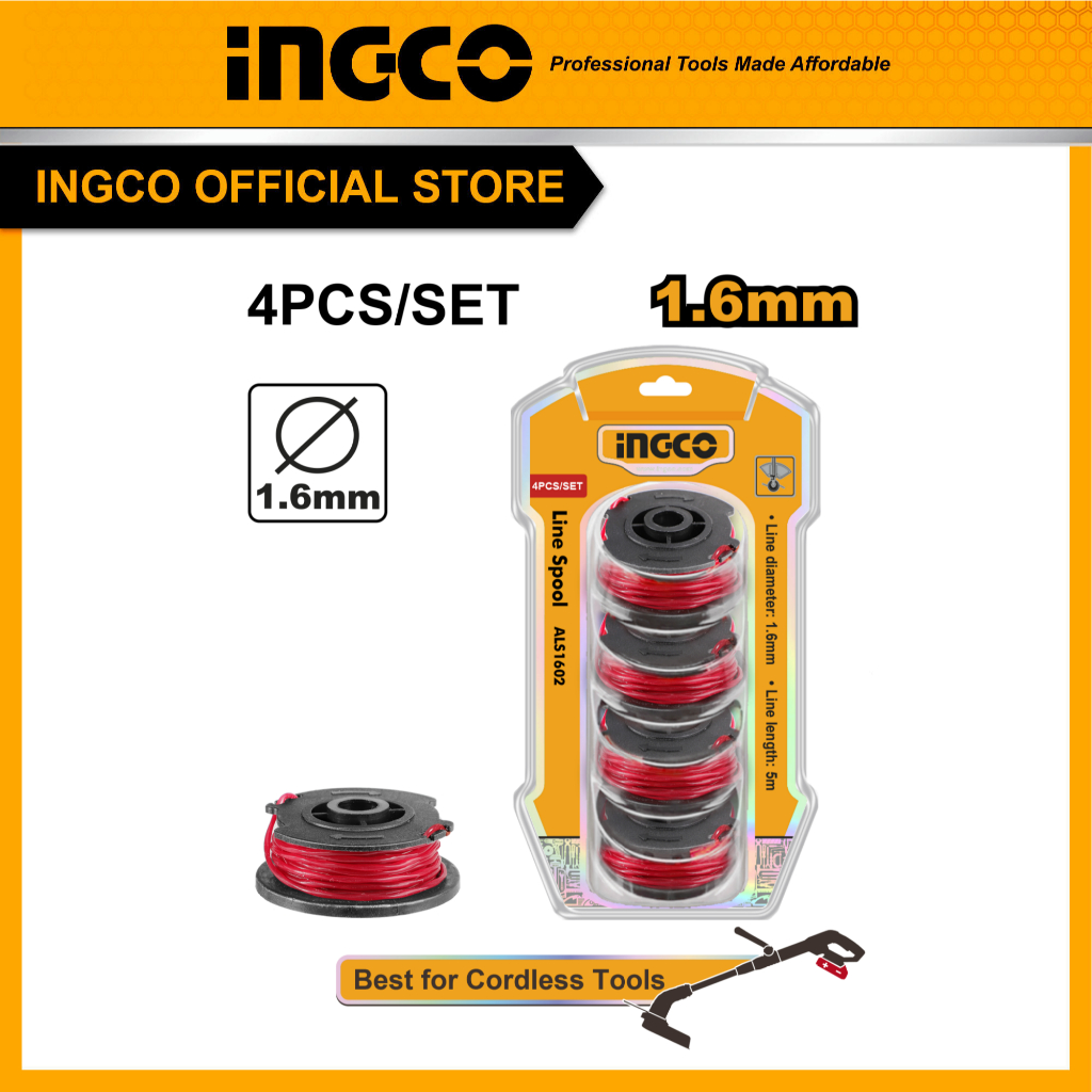 INGCO ตลับเอ็นเครื่องตัดหญ้า (4 ชิ้น/แพค) ALS1602