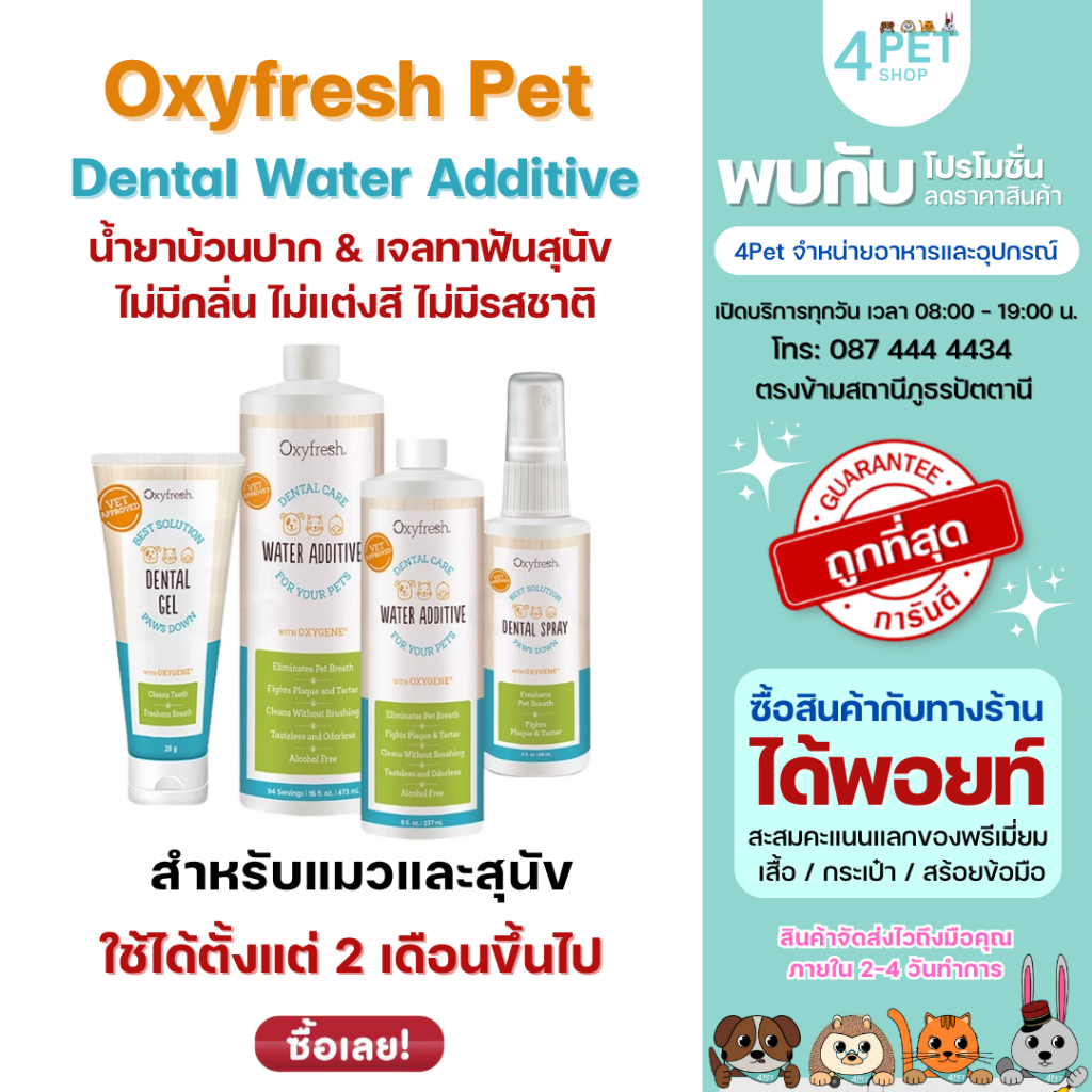 Oxyfresh Pet dental เพ็ท เดนทัล ดูแลช่องปาก สำหรับสุนัขและแมว ปลอดภัย 100%
