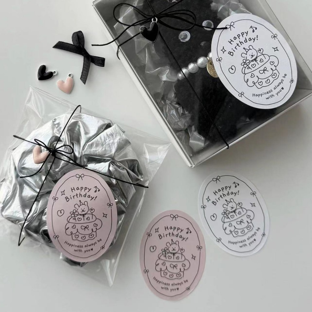 (1แพค 6 ชิ้น) ร้านไทย พร้อมส่ง! สติกเกอร์ขอบคุณ Thank you สำหรับติดแพตเกจ กล่อง ถุง ต่างๆ แท็กสติกเกอร์ tag stcker