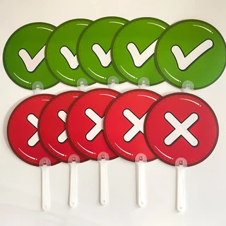 Yes & No Correct & Wrong Thumbs Up & Thumbs Down Double-Side Handheld Signs Board True False Voting Sign Paddles