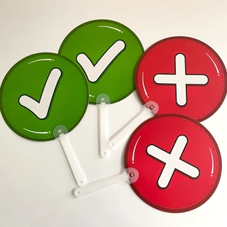 Yes & No Correct & Wrong Thumbs Up & Thumbs Down Double-Side Handheld Signs Board True False Voting Sign Paddles