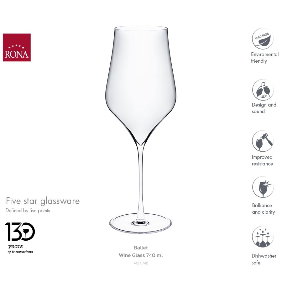 แก้วไวน์ Ballet Wine Glass 740 ml แก้วคริสตัล