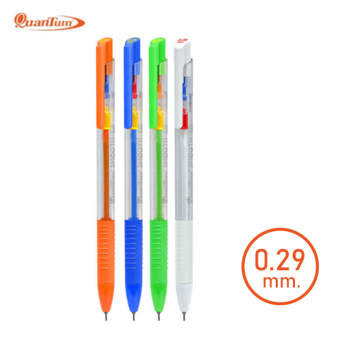 QuanTum ปากกาเจลลูลอยด์สมูท หมึกน้ำเงิน 0.29 มม. คละสี (จำนวน 1 ด้าม)