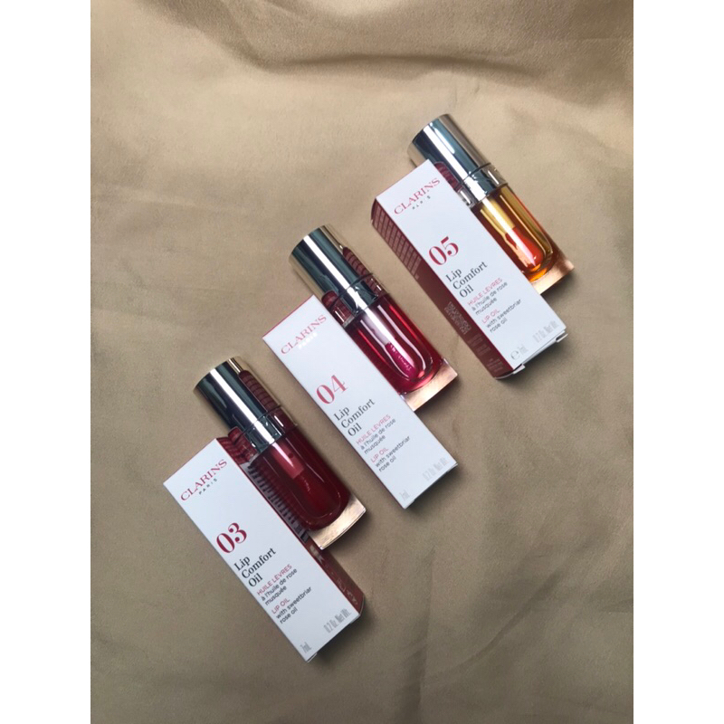 CLARINS Lip Comfort Oil (03เชอร์รี่7mlผลิต3/67 )(04พิทายา7mlผลิต4/67)( 05แอปปริคอท7mlผลิต10/66)ของแท้ %พร้อมส่ง
