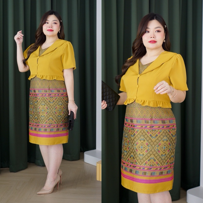 [[ผ้าทออัดกาว]]ผ้าไทย อก 46-54 (งานสาวอวบ) (-ช-)
