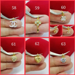 จี้ทอง 18k ฝังเพชรสวิสแท้ (ขนาดเล็ก)​ พร้อมห่วงกลม