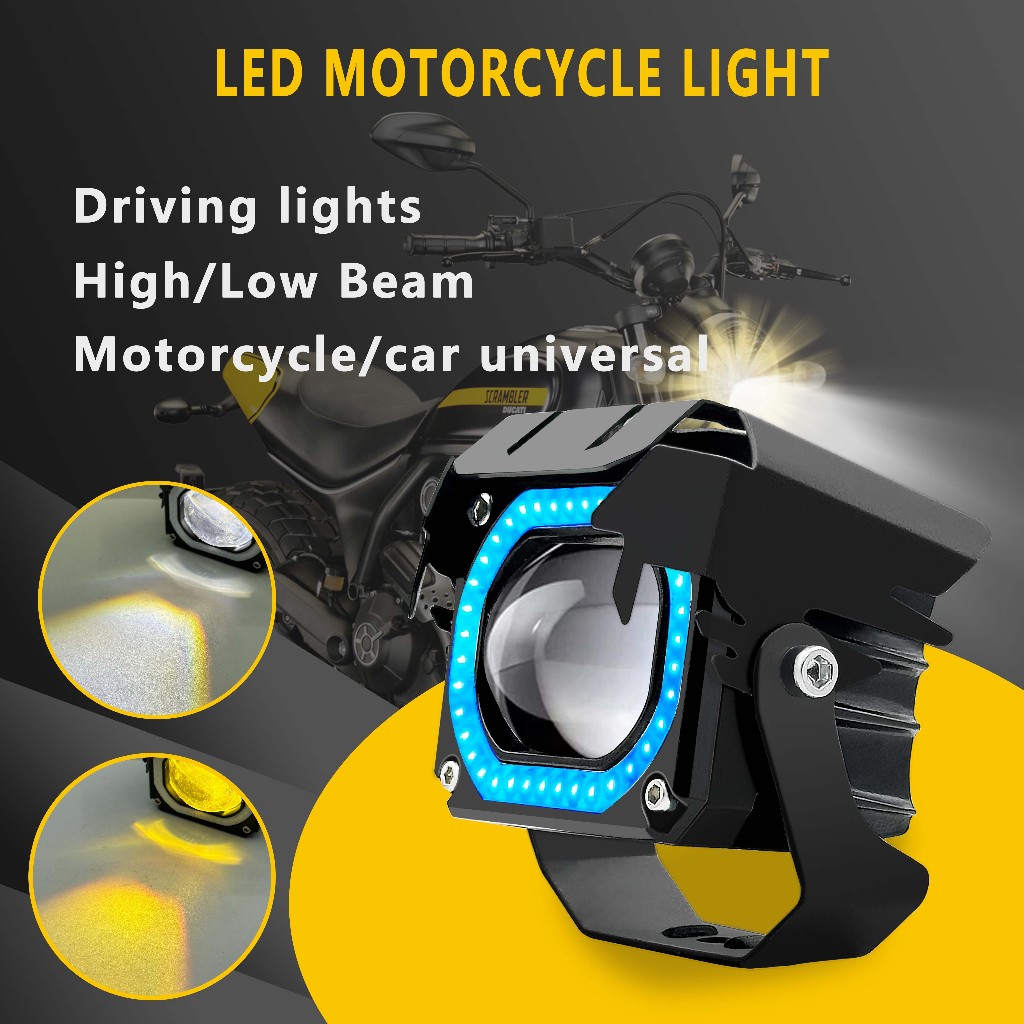 ไฟขับรถขนาดเล็ก 2 ชิ้น อัพเกรด V7 Pro ชุดที่ 2 ไฟสูง/ต่ำ LED สีขาว/เหลืองและน้ำเงิน - รูปที่ 6