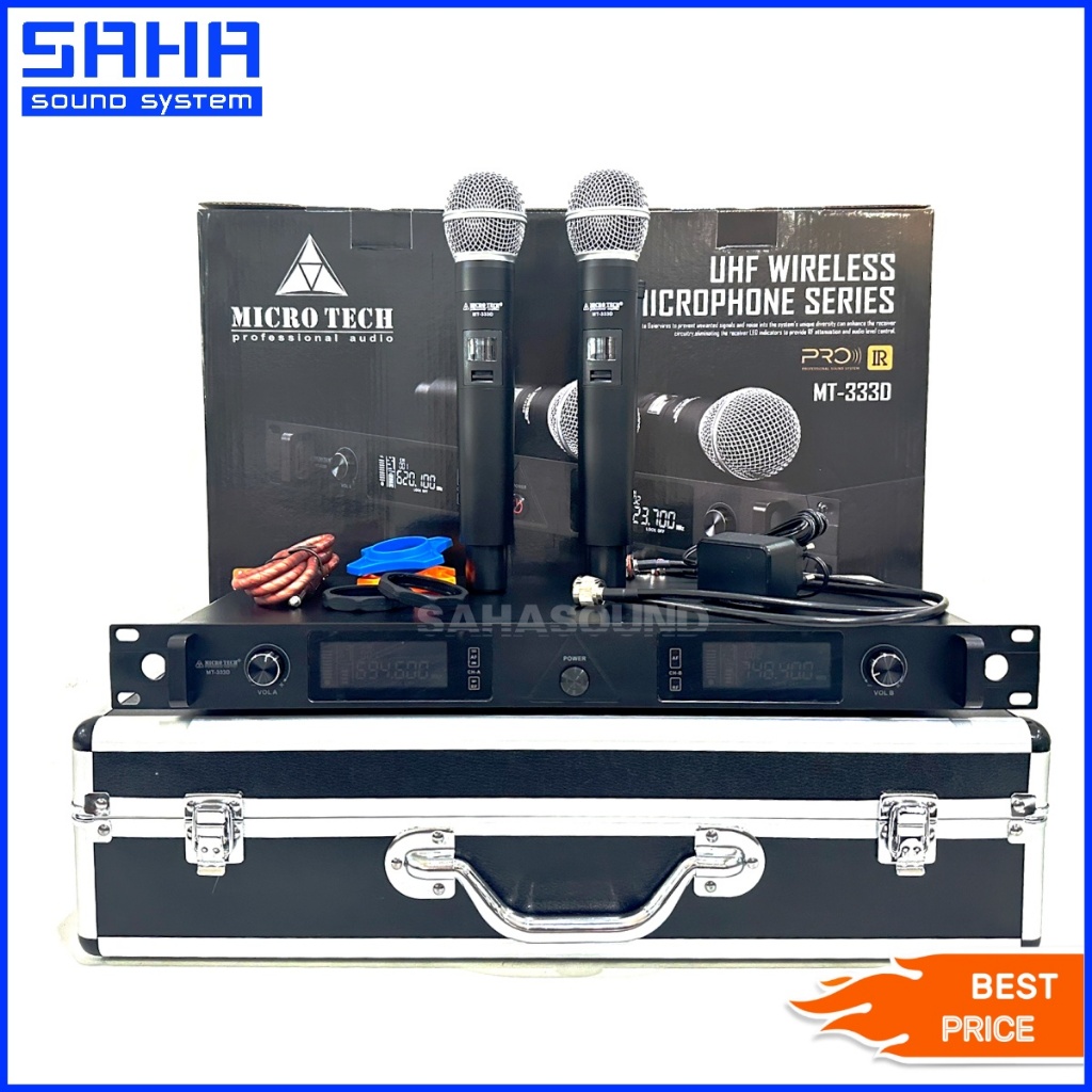 MICRO TECH UHF MT-333D ไมค์ลอย ถือคู่ ไมโครโฟนไร้สาย  (ความถี่ใหม่) sahasound  สหซาวด์