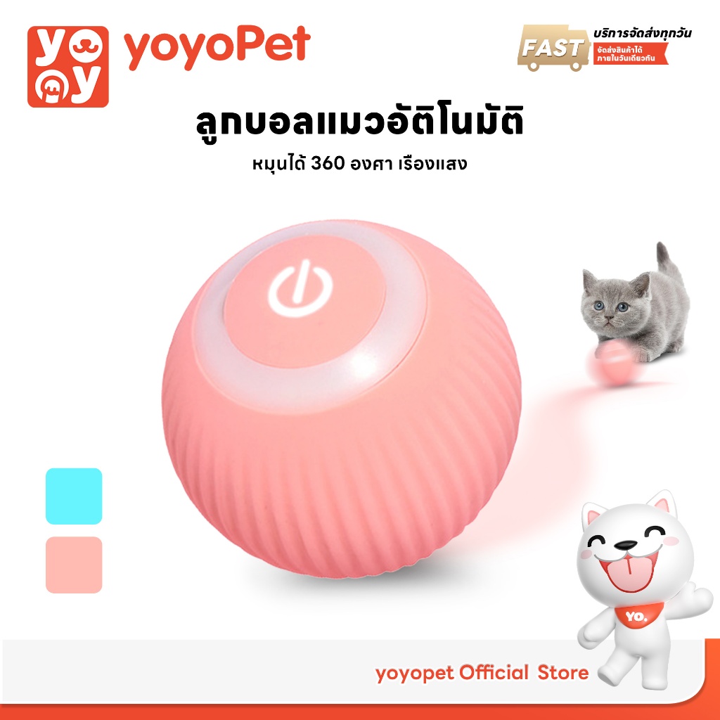 yoyopet : ของเล่นแมว ของเล่นแมวอัจฉริยะ ลูกแมวหยอกล้ออัตโนมัติ สมาร์ทไฟฟ้า หมุนไ