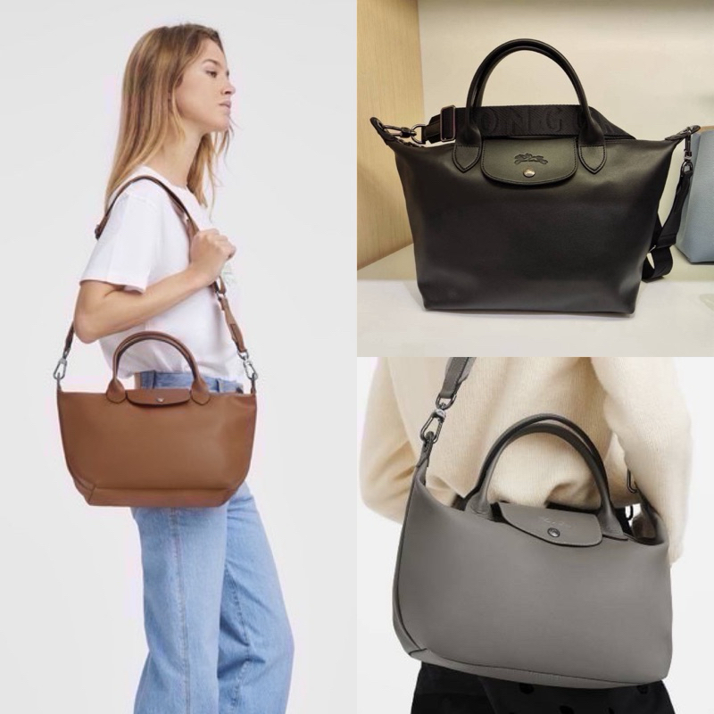 คป 🎀 (สด-ผ่อน) Size S LC ลองฌองป์ Pliage cuir หนังวัว สายสะพาย sport สายสะพายปรับความยาวได้