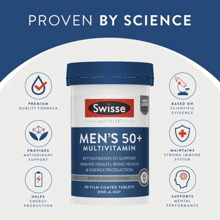 Swisse Men's 50+ Multivitamin 90 เม็ด วิตามินเสริมสำหรับชายวัย 50+ EXP07/2027