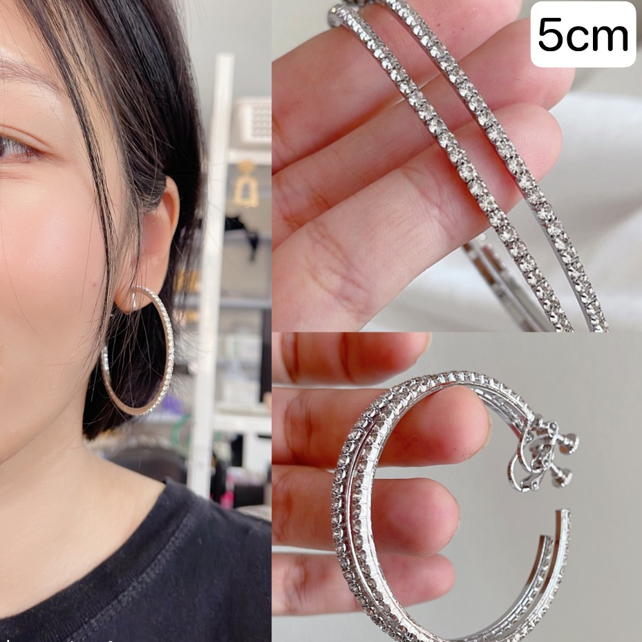 ต่างหูหนีบแบบห่วง 4cm 5cm 6cm 7cm สำหรับคนไม่เจาะหู แป้นสกรู ปรับความแน่นได้ ราคา ถูกที่สุด ดีลบีเคเค แกลเลอรีภาพที่ 7