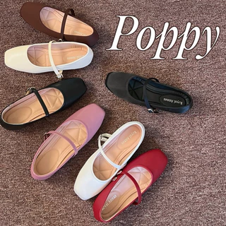 Poppy Shoes | รองเท้าแมรี่เจน คัทชูส้นแบน มีไซส์ 35-44